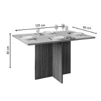 Sala de Jantar Completa Hera Tampo Madeirado c/ Vidro 120x90cm e 4 Cadeiras Vitória Cedro/Off White - Ipe/Linho Neve - DJ Móveis - 3
