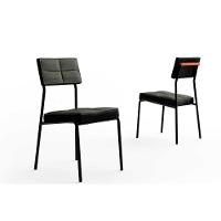 Sala de Jantar Completa Átria 1592 Aço c/ Tampo Madeirado 160x90cm e 6 Cadeiras Neo Preto/Nogal - Preto/Grafite - Preto - Carraro - 8