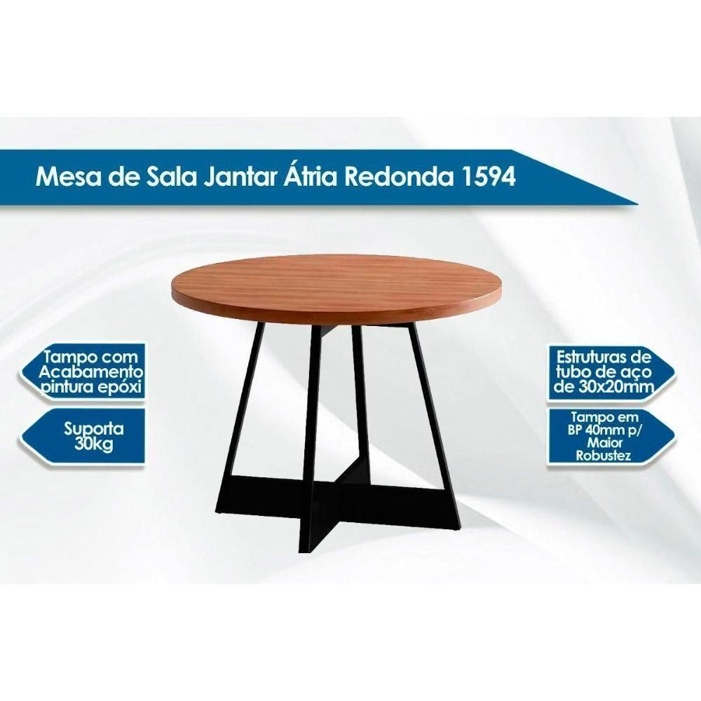 Sala de Jantar Completa Átria 1594 Aço c/ Tampo Madeirado 100cm e 4 Cadeiras Neo Rose/Freijó/Nogal - Rose/Areia - Caramelo - Carraro - 2