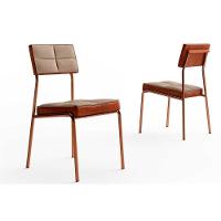 Sala de Jantar Completa Átria 1594 Aço c/ Tampo Madeirado 100cm e 4 Cadeiras Neo Rose/Freijó/Nogal - Rose/Areia - Caramelo - Carraro - 6