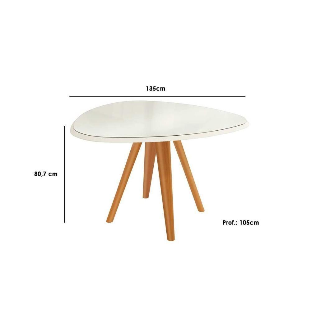 Mesa de Sala Jantar Duna Madeira Maciça c/ Tampo Madeirado c/ Vidro 135x105cm Carvalho/Preto fosco/Vidro preto - Kappesberg - 2