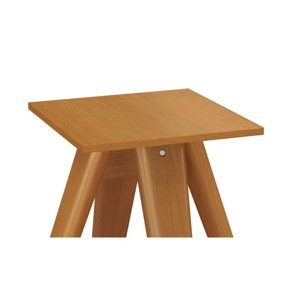 Mesa de Sala Jantar Duna Madeira Maciça c/ Tampo Madeirado c/ Vidro 135x105cm Carvalho/Preto fosco/Vidro preto - Kappesberg - 4