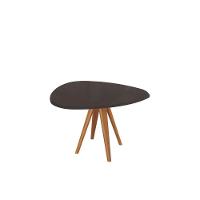 Mesa de Sala Jantar Duna Madeira Maciça c/ Tampo Madeirado c/ Vidro 135x105cm Carvalho/Preto fosco/Vidro preto - Kappesberg - 1