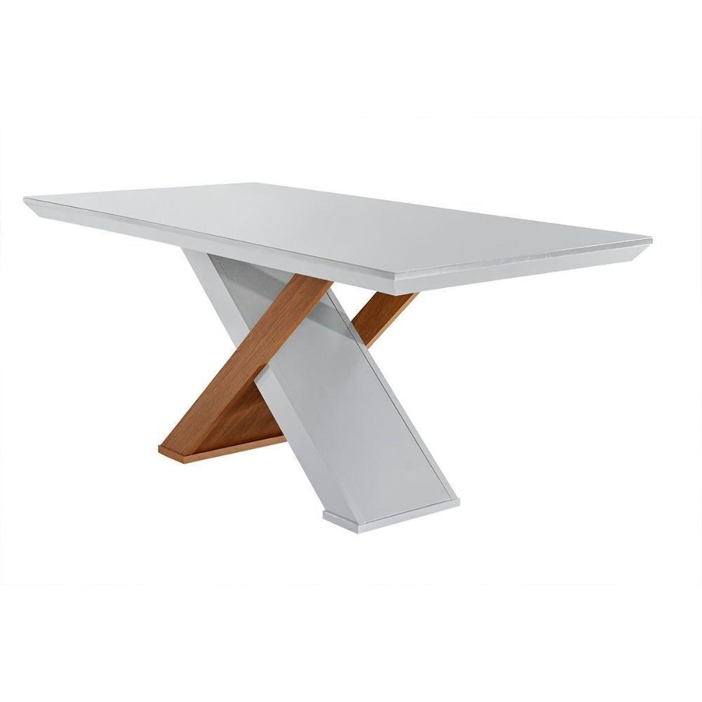 Sala de Jantar Completa Imperatriz Tampo Madeirado c/ Vidro Canto Curvo 180x90 e 6 Cadeiras Londrina Imbuia/Off White - Suede Capuccino - Rufato - 9