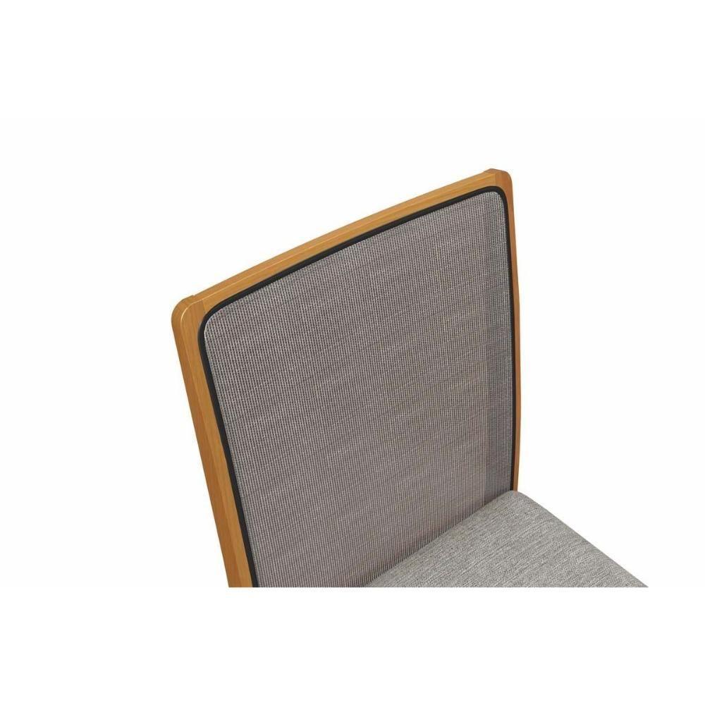 Sala de Jantar Completa Duna Tampo Madeirado c/ Vidro 135x105cm e 4 Cadeiras Lara Carvalho/Preto fosco/Vidro preto - Linho Cinza - Kappesberg - 5