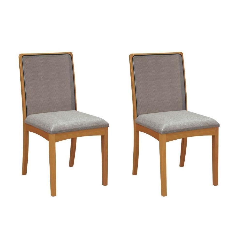 Sala de Jantar Completa Duna Tampo Madeirado c/ Vidro 135x105cm e 4 Cadeiras Lara Carvalho/Preto fosco/Vidro preto - Linho Cinza - Kappesberg - 6