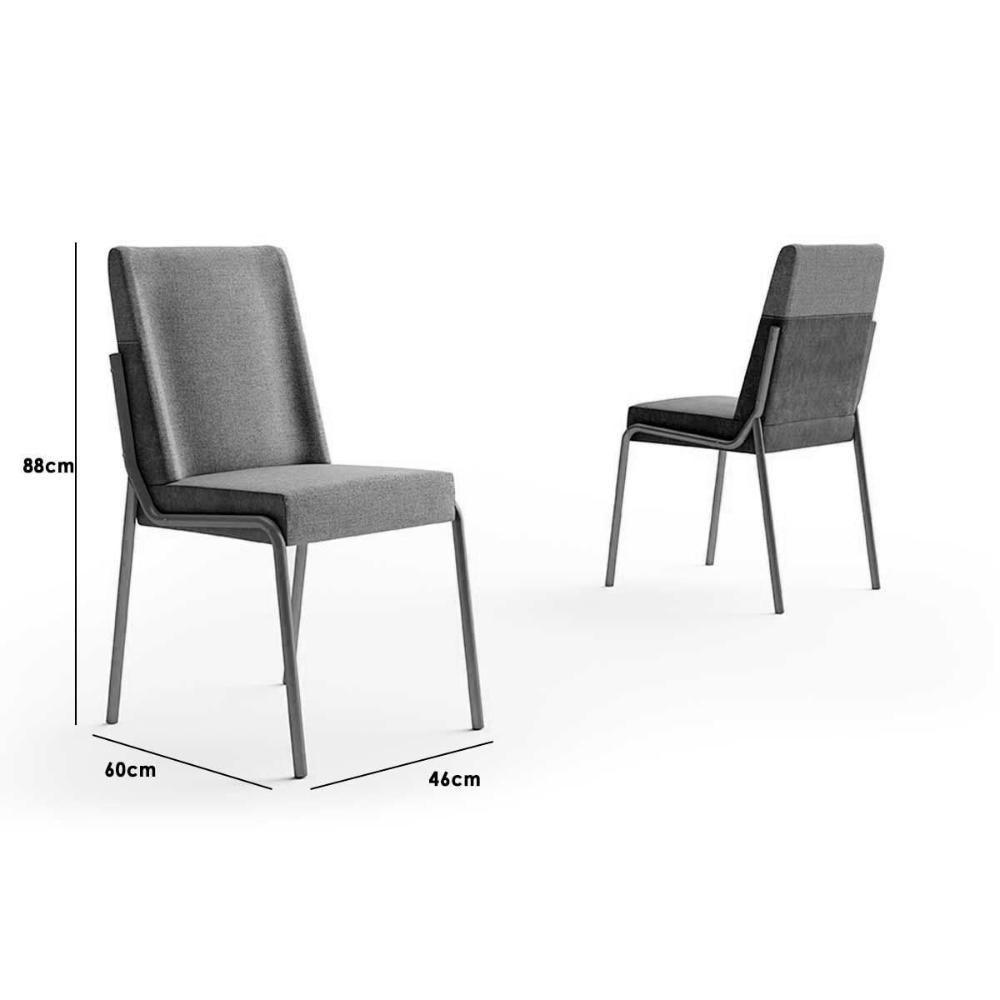 Sala de Jantar Completa Stellar 1599 Aço c/ Tampo Madeirado 100cm e 4 Cadeiras Hug Rose/Petra - Rose/Areia -  Caramelo - Carraro - 3