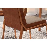 Sala de Jantar Completa Stellar 1599 Aço c/ Tampo Madeirado 100cm e 4 Cadeiras Hug Rose/Petra - Rose/Areia -  Caramelo - Carraro