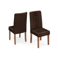 Sala de Jantar Completa Italia Tampo Madeirado c/ Vidro Curvo 170x90cm e 4 Cadeiras Zoe Freijo/Off White - Suede Moca - DJ Móveis - 7