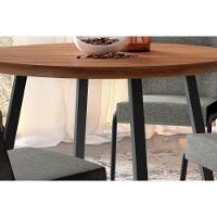 Sala de Jantar Completa Stellar 1599 Aço c/ Tampo Madeirado 100cm e 4 Cadeiras Hug Preto/Nogal - Preto/Grafite - Preto - Carraro - 5