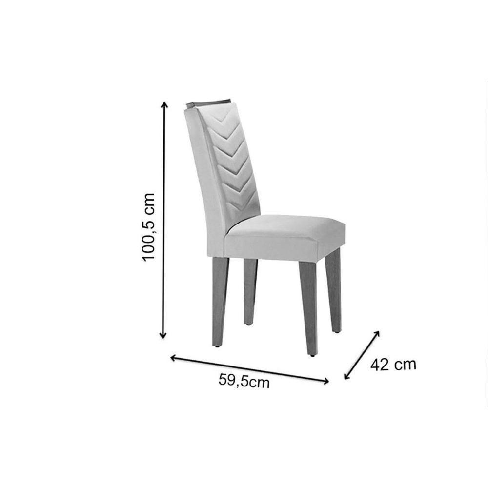Sala de Jantar Completa Alvorada Tampo Madeirado c/ Vidro Canto Reto 180x90cm e 6 Cadeiras Londrina Imbuia/Off White - Suede Capuccino - Rufato - 4
