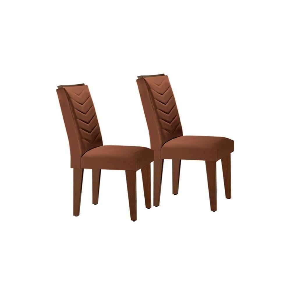 Sala de Jantar Completa Alvorada Tampo Madeirado c/ Vidro Canto Reto 180x90cm e 6 Cadeiras Londrina Imbuia/Off White - Suede Capuccino - Rufato - 6