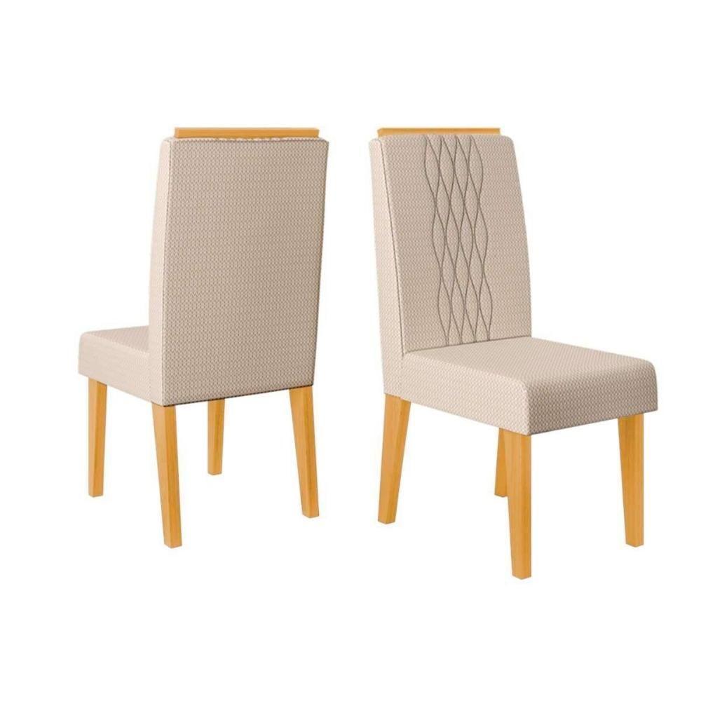 Sala de Jantar Completa Celeste Tampo Madeirado c/ Vidro Redondo 103x103cm e 4 Cadeiras Lia Cedro/Off White - Suede Kraft - DJ Móveis - 5