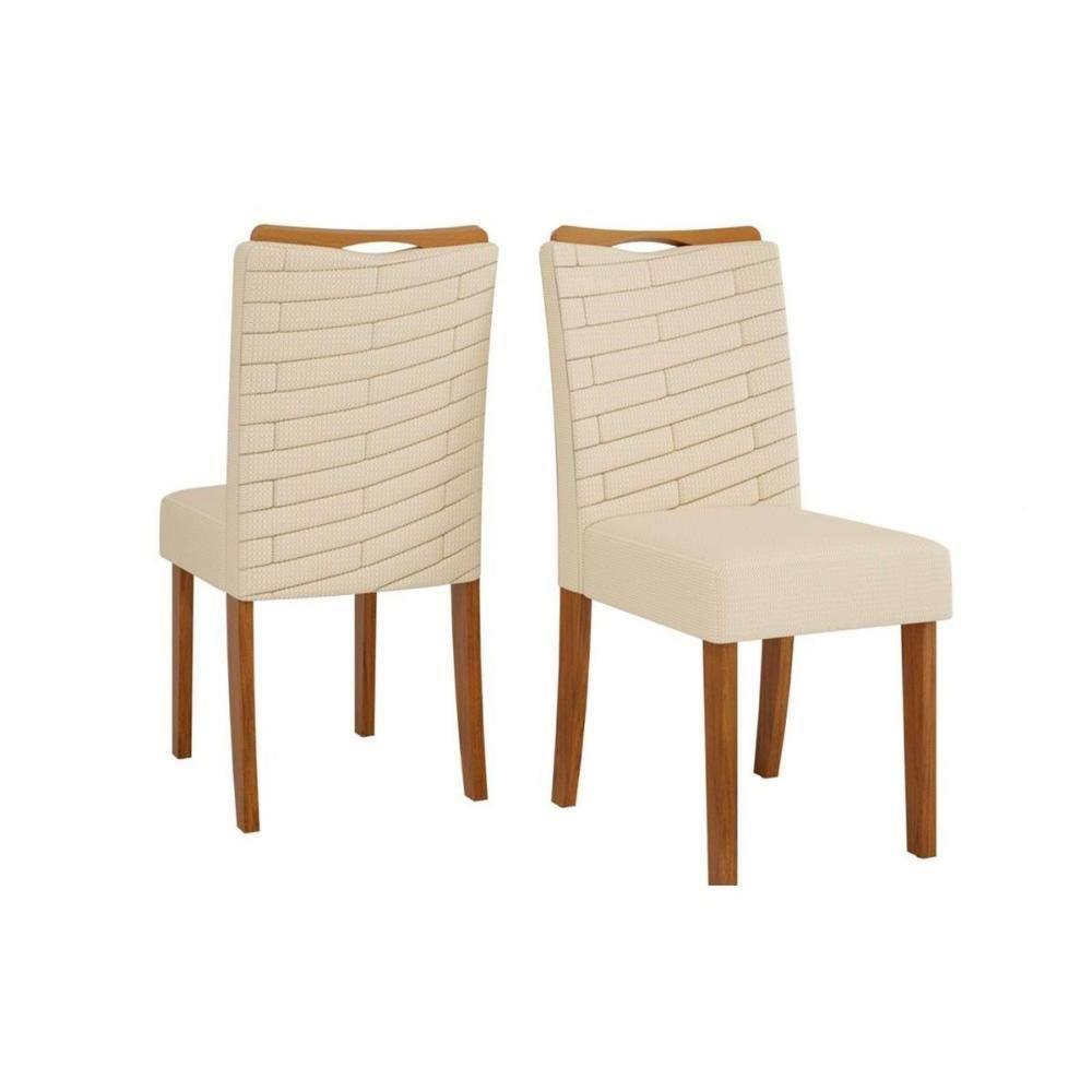 Sala de Jantar Completa Celeste Tampo Madeirado c/ Vidro Redondo 103x103cm e 4 Cadeiras Julia Freijo/Off White - Linho Neve - DJ Móveis - 4