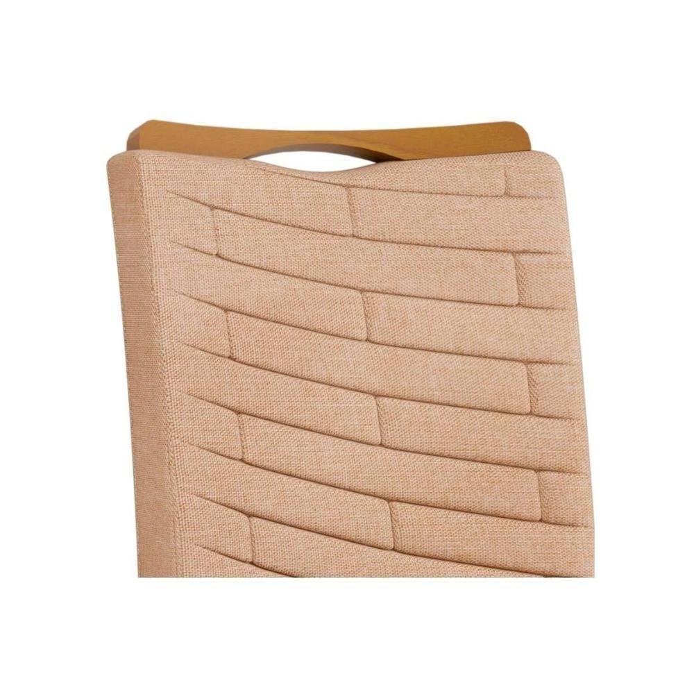 Sala de Jantar Completa Celeste Tampo Madeirado c/ Vidro Redondo 103x103cm e 4 Cadeiras Julia Freijo/Off White - Linho Neve - DJ Móveis - 7