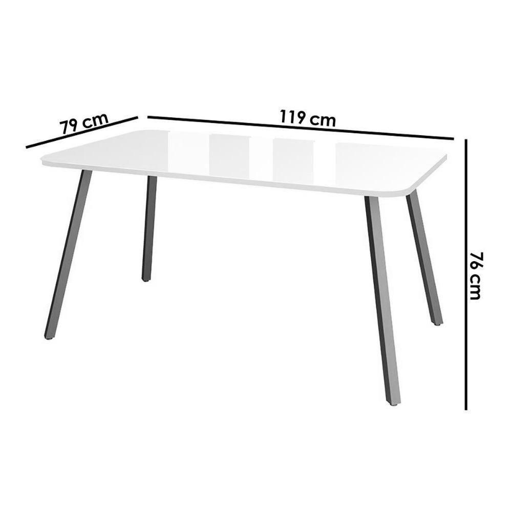 Sala de Jantar Completa Ariel Menor 1602 Tampo Madeirado c/ Vidro 120x80cm e 4 Cadeiras Hug Rose/Off White - Rose/Areia - Caramelo - Carraro - 3