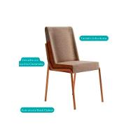 Sala de Jantar Completa Ariel Menor 1602 Tampo Madeirado c/ Vidro 120x80cm e 4 Cadeiras Hug Rose/Off White - Rose/Areia - Caramelo - Carraro - 5