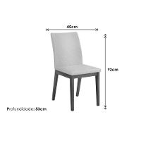 Sala de Jantar Completa Canes Tampo Madeirado c/ Vidro Curvo 170x90cm e 6 Cadeiras Vitória Cedro/Off White - Ipe/Linho Neve - DJ Móveis