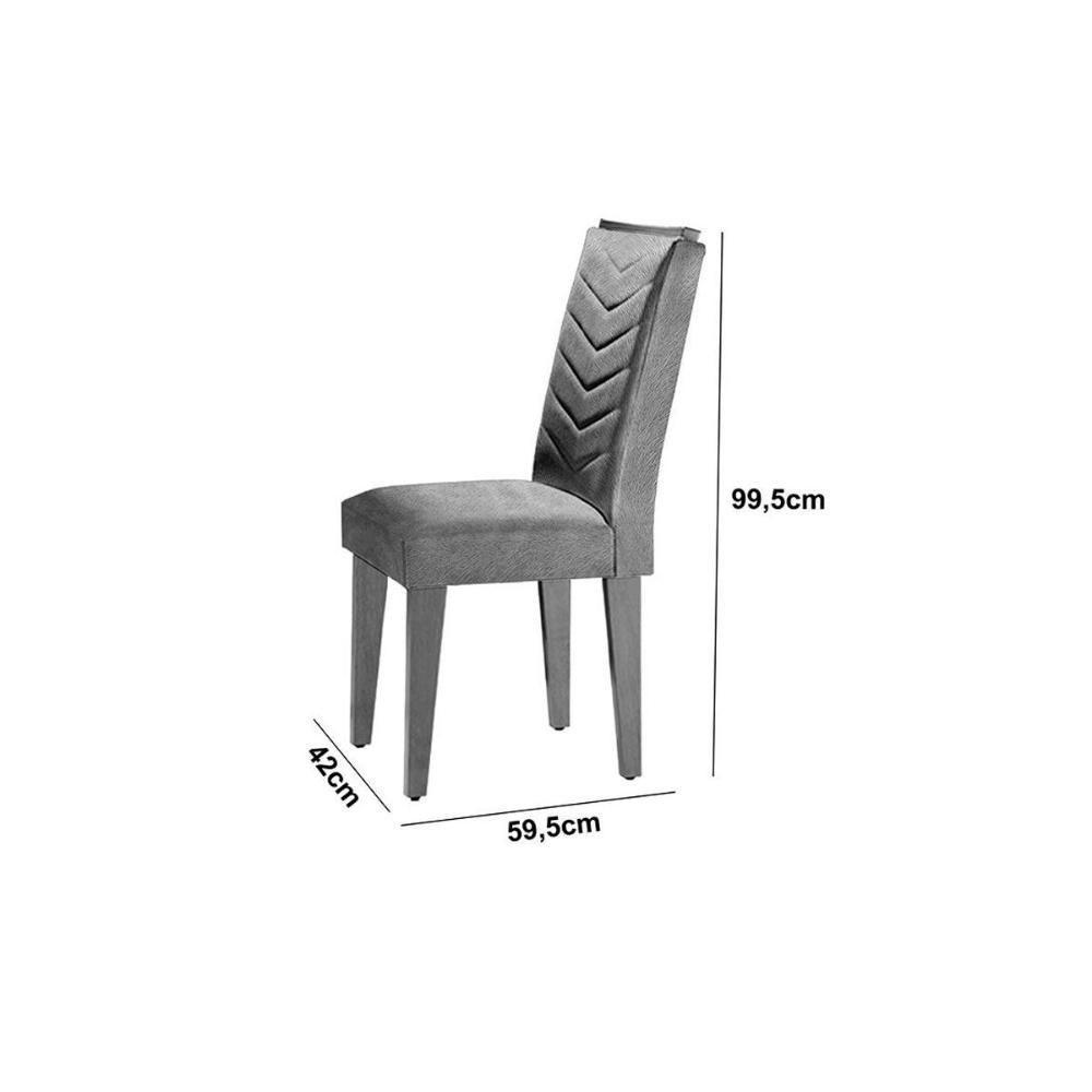 Sala de Jantar Completa Luna c/ Tampo Vidro Canto Curvo 180x90cm e 6 cadeiras Londrina Imbuia/Off White - Suede Capuccino - Rufato - 5