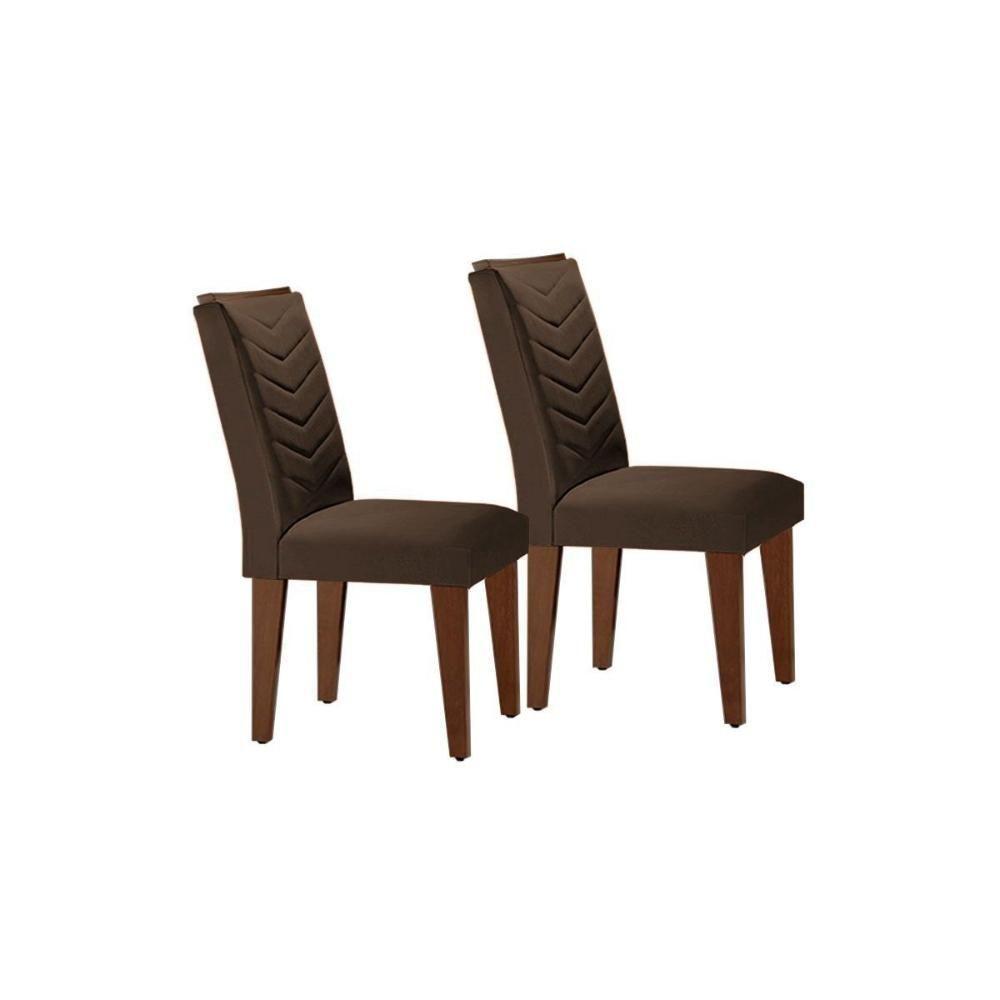 Sala de Jantar Completa Luna c/ Tampo Vidro Canto Curvo 180x90cm e 6 cadeiras Londrina Imbuia/Off White - Suede Capuccino - Rufato - 7