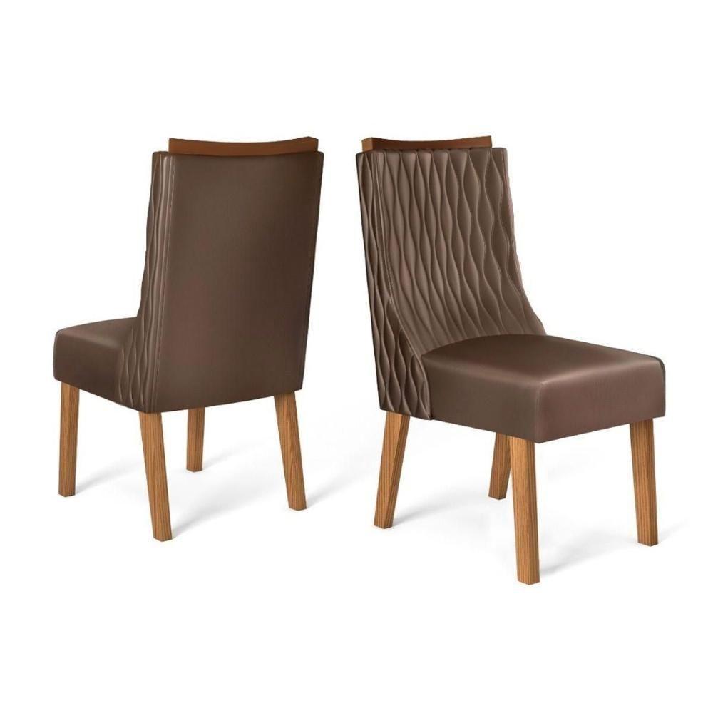 Sala de Jantar Completa Fler Tampo Madeirado c/ Vidro 90x90cm e 4 Cadeiras Jade Freijo/Off White - Suede Kraft - DJ Móveis - 4