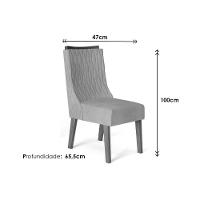 Sala de Jantar Completa Fler Tampo Madeirado c/ Vidro 90x90cm e 4 Cadeiras Jade Freijo/Off White - Suede Kraft - DJ Móveis - 3