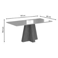 Sala de Jantar Completa Patricia c/ Tampo Madeirado c/ Vidro Canto Reto 160x80cm e 6 Cadeiras Nicole Savana/Nature/Suede Capuccino - Cimol - 6