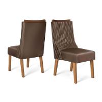 Sala de Jantar Completa Rubi Tampo Madeirado c/ Vidro Curvo 170x90cm e 6 Cadeiras Jade Cedro/Off White/Off White - Suede Moca - DJ Móveis - 7