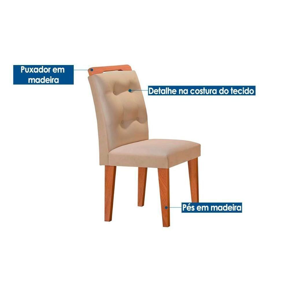 Sala de Jantar Completa Jade Tampo Madeirado c/ Vidro Canto Curvo 180x90 e 6 Cadeiras Imperatriz Imbuia/Grafite - Suede Grafite - Rufato - 5