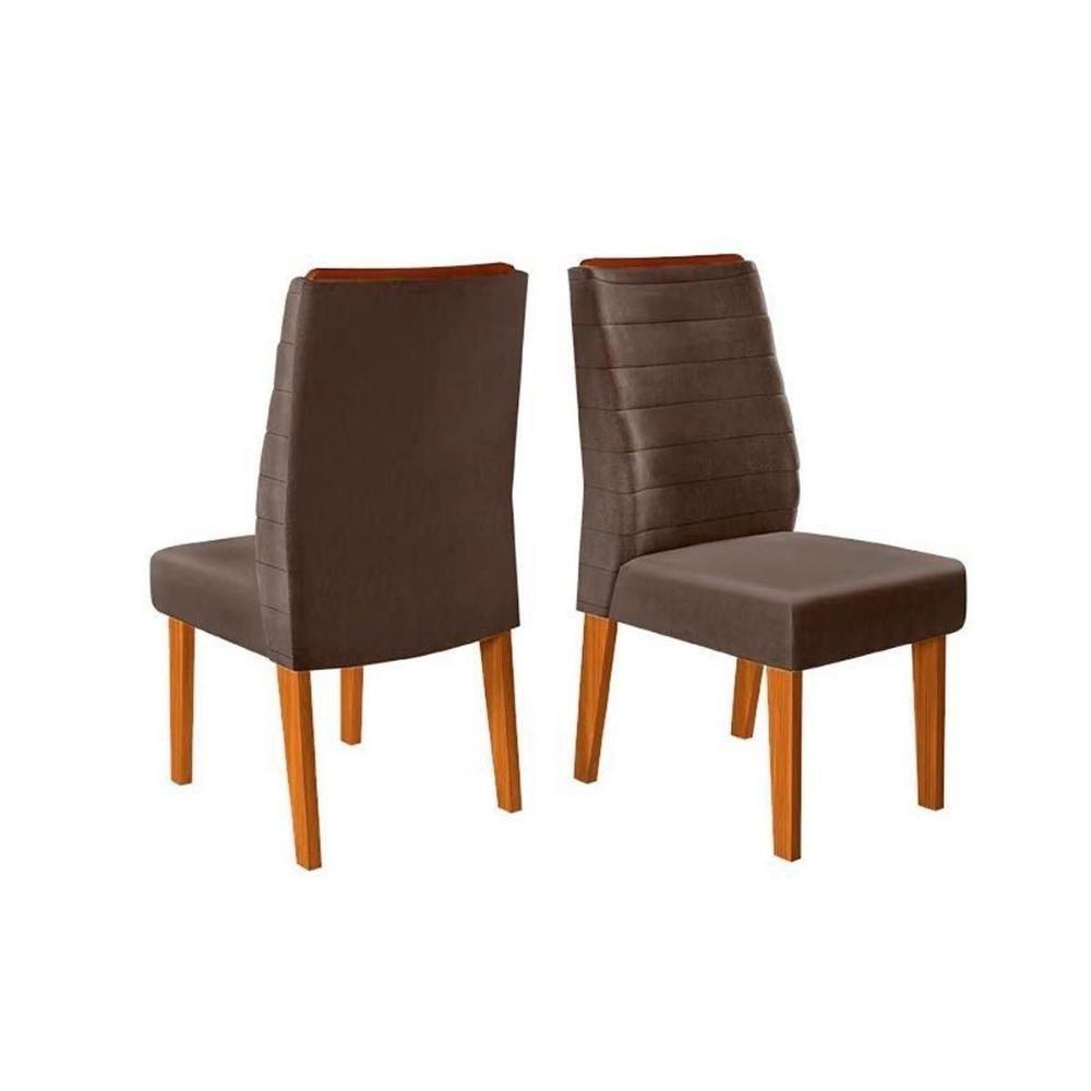 Sala de Jantar Completa Canes Tampo Madeirado c/ Vidro Curvo 170x90cm e 6 Cadeiras Ondina Freijo/Off White - Suede Moca - DJ Móveis - 7