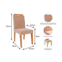 Sala De Jantar Completa Helena C- Tampo Madeirado C- Vidro 210x100cm E 8 Cadeiras Paola Nature-madeirado-suede Nude - Cimol - 6