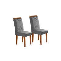 Sala de Jantar Completa Alvorada c/ Tampo Madeirado Canto Reto 180x90cm e 6 Cadeiras Amsterdã Imbuia/Off White - Suede Creme - Rufato