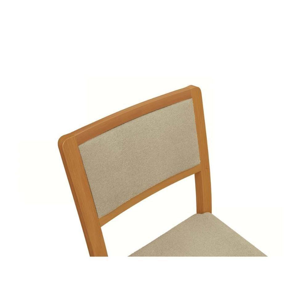 Sala de Jantar Completa Mira Tampo Madeirado c/ Vidro 90x160cm e 6 Cadeiras Alice Carvalho/Off White/Vidro Off White - Linho Beg - Kappesberg - 5