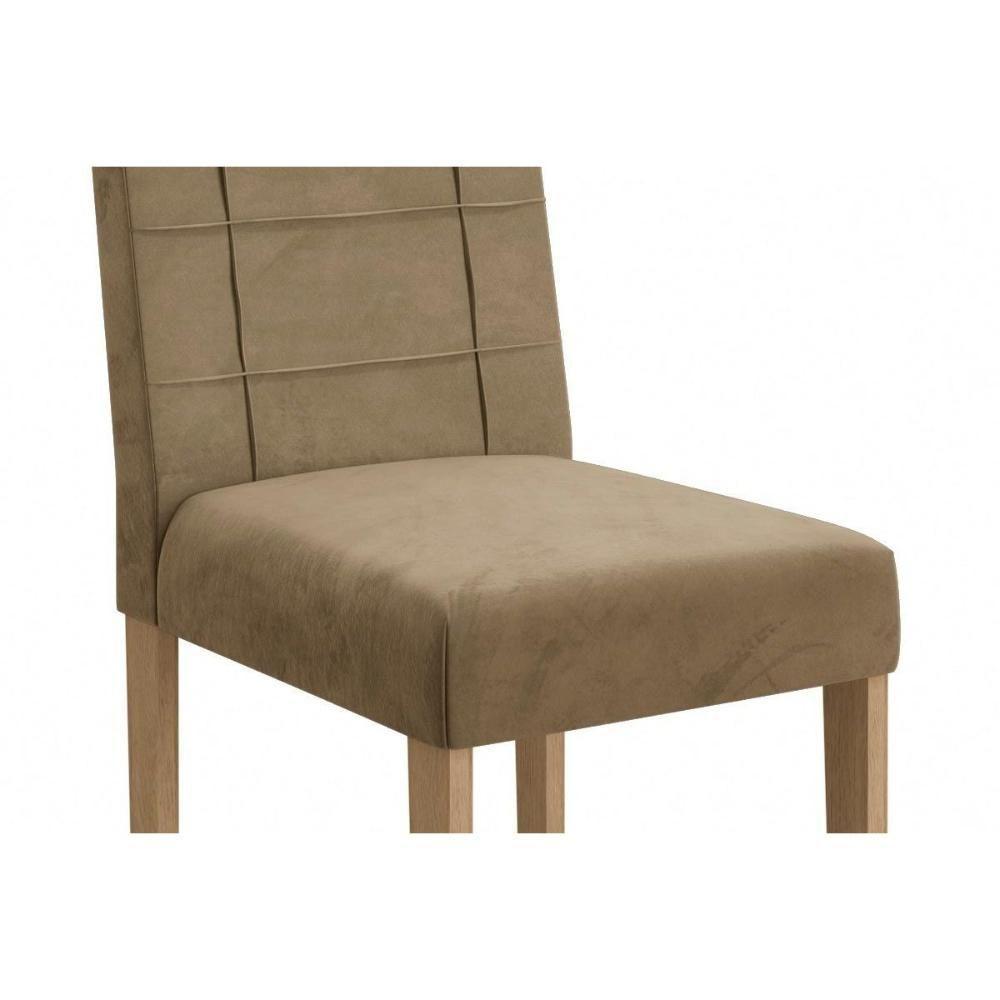 Sala de Jantar Completa Graviola Tampo Madeirado c/ Vidro 90x160cm e 6 Cadeiras 2CAD150 Freijo/Off White/Vidro Off White - Eucalipto/V - Kappesberg - 3