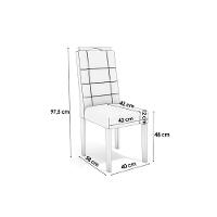 Sala de Jantar Completa Graviola Tampo Madeirado c/ Vidro 90x160cm e 6 Cadeiras 2CAD150 Freijo/Off White/Vidro Off White - Eucalipto/V - Kappesberg - 6