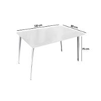 Sala de Jantar Completa Iguaçu Tampo Madeirado c/ Vidro 80x120cm e 4 Cadeiras Portugal Cromado/Off White/Vidro Off White - Nude - Kappesberg - 2