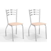 Sala de Jantar Completa Iguaçu Tampo Madeirado c/ Vidro 80x120cm e 4 Cadeiras Portugal Cromado/Off White/Vidro Off White - Nude - Kappesberg - 4