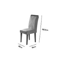 Sala de Jantar Completa Londrina c/ Tampo Madeirado Canto Reto 180x90cm e 6 cadeiras Amsterdã Imbuia-Capuccino/Suede Capuccino - Rufato - 5