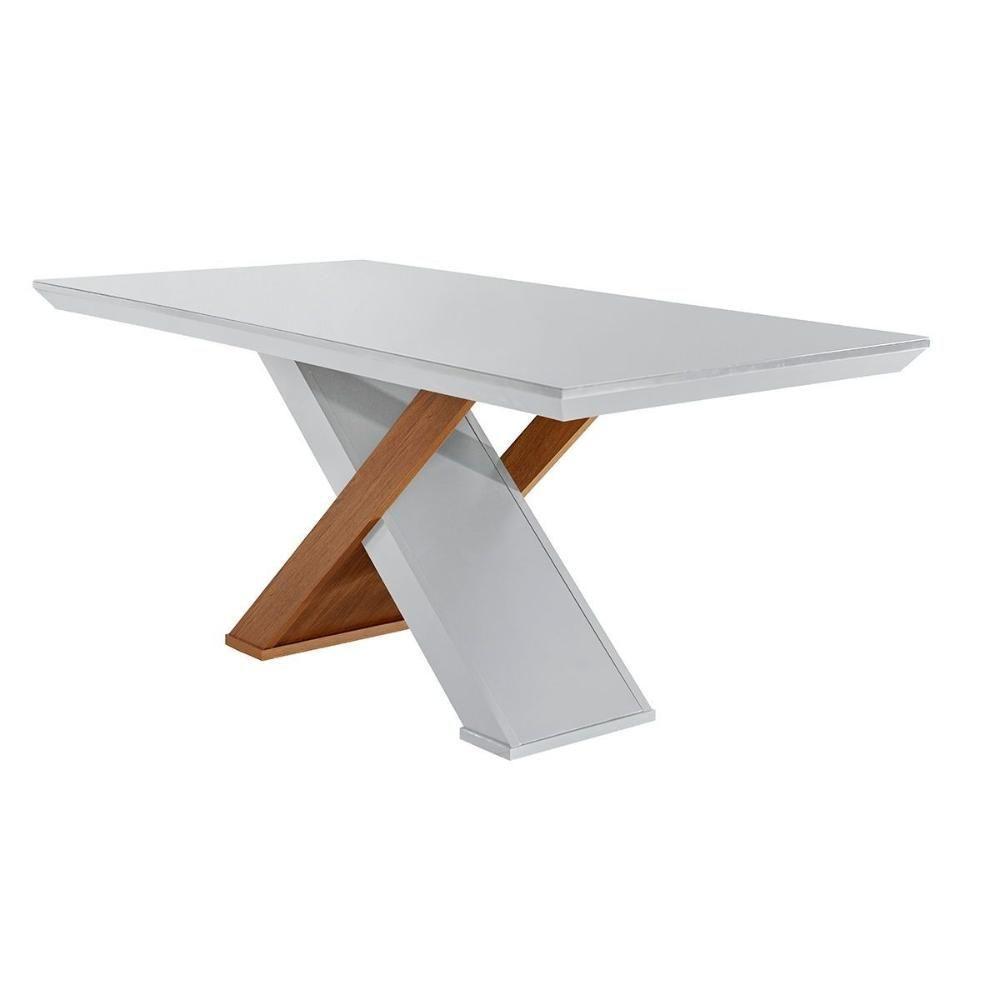 Sala de Jantar Completa Imperatriz Tampo Madeirado c/ Vidro Curvo 180x90 e 6 Cadeiras Imperatriz Imbuia/Off White - Suede Grafite - Rufato - 7