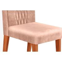 Sala de Jantar Completa Dulce Tampo Madeirado c/ Vidro Reto 180x90cm e 6 Cadeiras Lia Freijo/Off White - Suede Kraft - DJ Móveis - 6