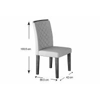 Sala de Jantar Completa Alvorada Tampo Madeirado c/ Vidro Canto Reto 180x90cm e 6 Cadeiras Jade Imbuia/Off White - Linho Turim - Rufato - 6