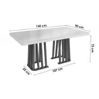 Sala de Jantar Completa Alteia Tampo Madeirado c/ Vidro 90x160cm e 6 Cadeiras 2CAD150 Nogueira/Off White/Vidro Off White - Eucalipto - Kappesberg - 2
