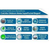 Cama Box King: Colchão Molas Ensacadas Ortobom SuperPocket Elegant + Base CRC Suede Black(186x198) - 5