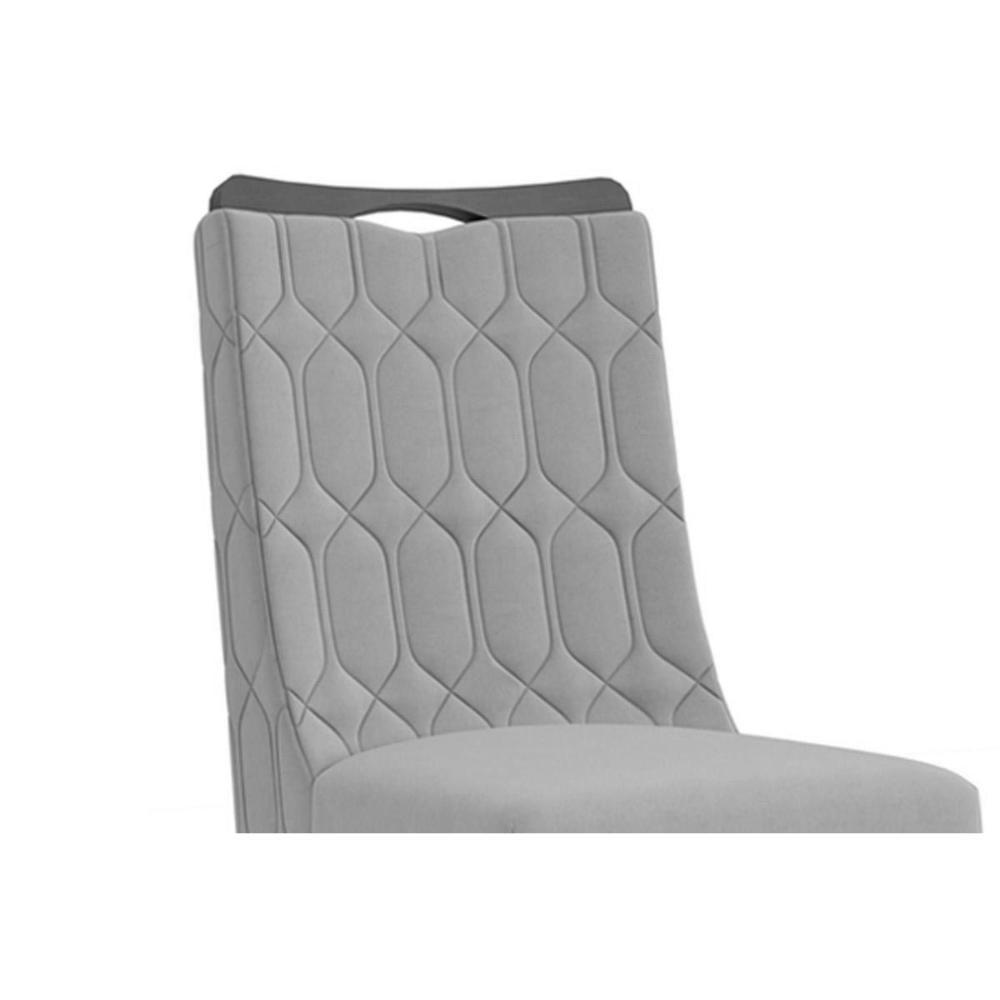 Sala de Jantar Completa Zafira Tampo Madeirado c/ Vidro Curvo 200x100cm e 8 Cadeiras Bia Cedro/Off White - Freijo/Linho Neve - DJ Móveis - 7