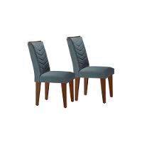 Sala de Jantar Completa Luna c/ Tampo Vidro Canto Curvo 180x90cm e 6 cadeiras Londrina Imbuia/Grafite - Suede Capuccino - Rufato - 8