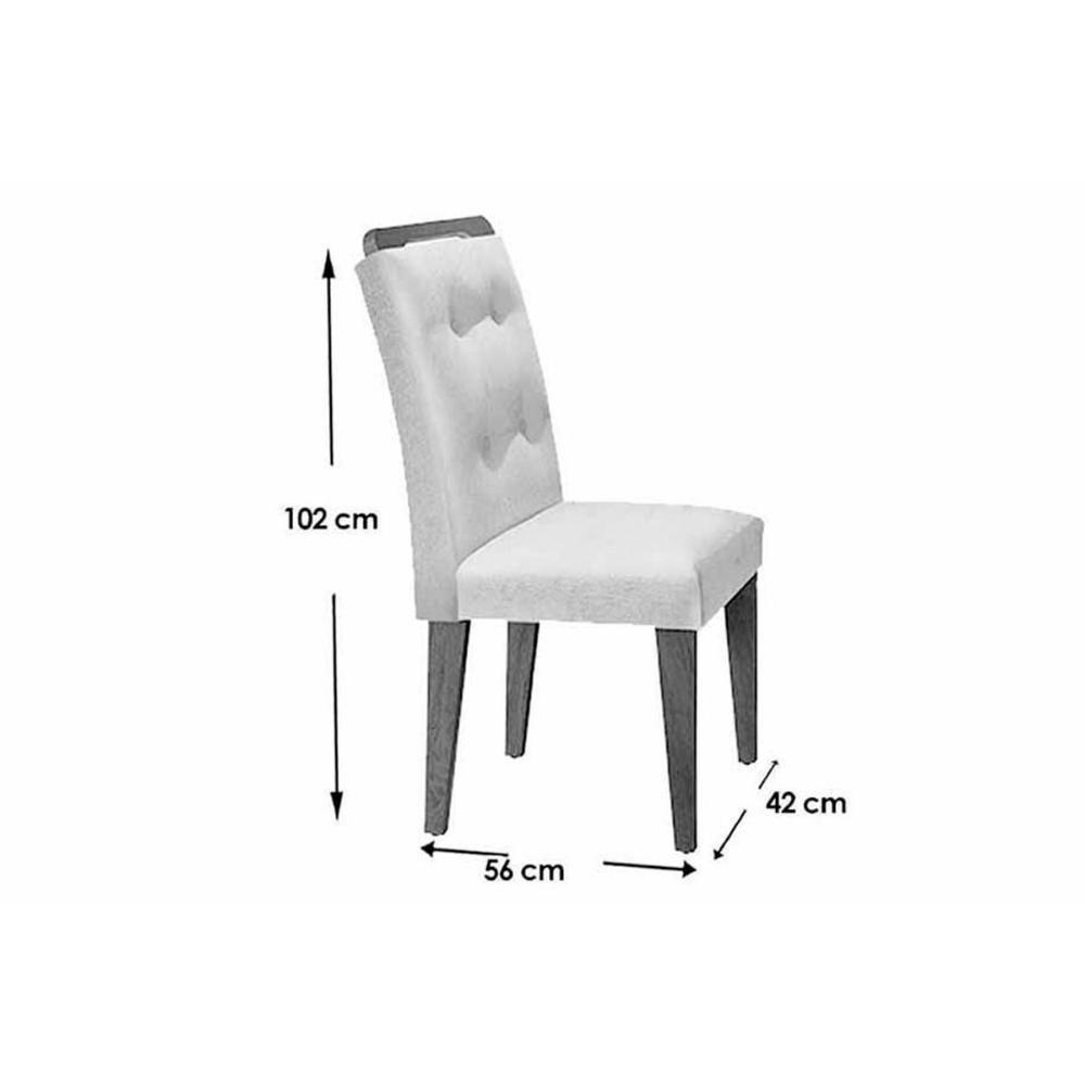 Sala de Jantar Completa Luna c/ Tampo Madeirado c/ Vidro Canto Curvo 90x90cm e 4 cadeiras Imperatriz Imbuia/Off White - Suede Grafite - Rufato - 4