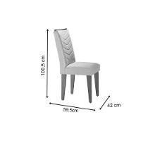 Sala de Jantar Completa Luna c/ Tampo Madeirado c/ Vidro Canto Curvo 90x90cm e 4 cadeiras Londrina Imbuia/Off White - Suede Creme - Rufato - 5