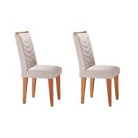 Sala de Jantar Completa Imperatriz Tampo Madeirado c/ Vidro Canto Curvo 180x90 e 6 Cadeiras Londrina Imbuia/Off White - Suede Creme - Rufato - 6