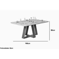 Sala de Jantar Completa Celeste Tampo Madeirado c/ Vidro Retangular 160x90cm e 6 Cadeiras Talia Freijo/Off White - Suede Creme - DJ Móveis - 2