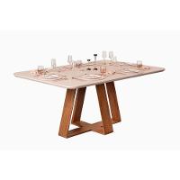 Sala de Jantar Completa Celeste Tampo Madeirado c/ Vidro Retangular 160x90cm e 6 Cadeiras Talia Freijo/Off White - Suede Creme - DJ Móveis - 5